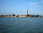 Veduta di Burano dall'isola di San Francesco