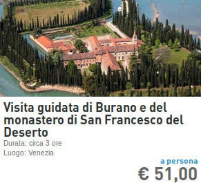 visita guidata di burano e san francesco del deserto